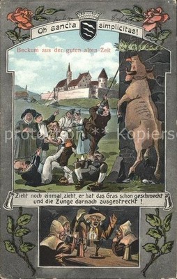 Beckum Westphalia cartoon from the good old days