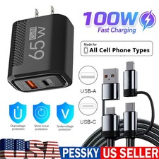 4 In 1 Multi-USB Charging Cable - MAX 100W Fast Charging/With USB-A  Type-C New