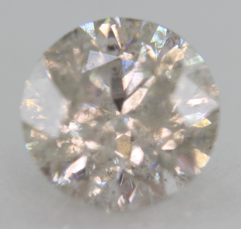 Certified 2.56 Carat H SI2 Round Brilliant Natural Enhanced Loose Diamond 8.43mm