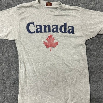 Lago Apparel T-Shirt Mens Size M Gray Canada Maple Leaf Cotton Graphic Souvenir