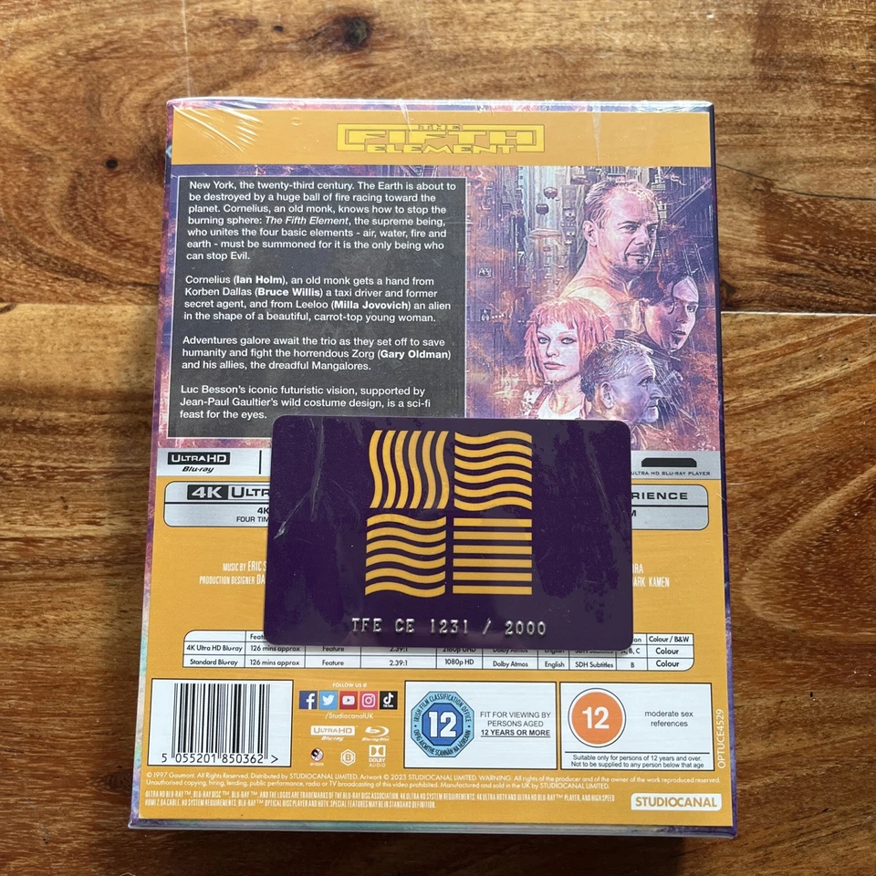 THE FIFTH ELEMENT - UK ZAVVI EXCLUSIVE 4K + BLU RAY SLIPCASE STEELBOOK - NEW - Image 2 of 2