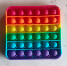 Rainbow Square Pop It Fidget Toy Push Pop Bubble Sensory Stress Relief Kids