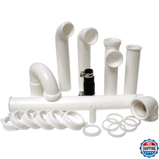 PlumbCraft 1.5in White Garbage Disposal Installation Kit Sink Drain Pipes Fittin