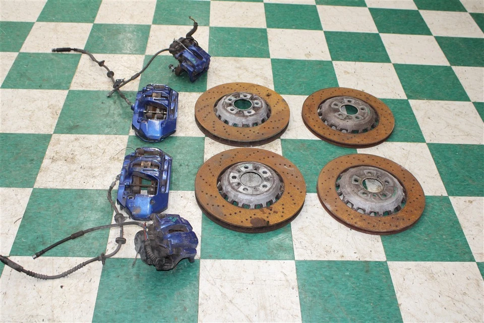 13' M5 Painted Blue Brembo Front Rear Brake Calipers Drilled Rotors Set 8x OEM Foto 4 de 4