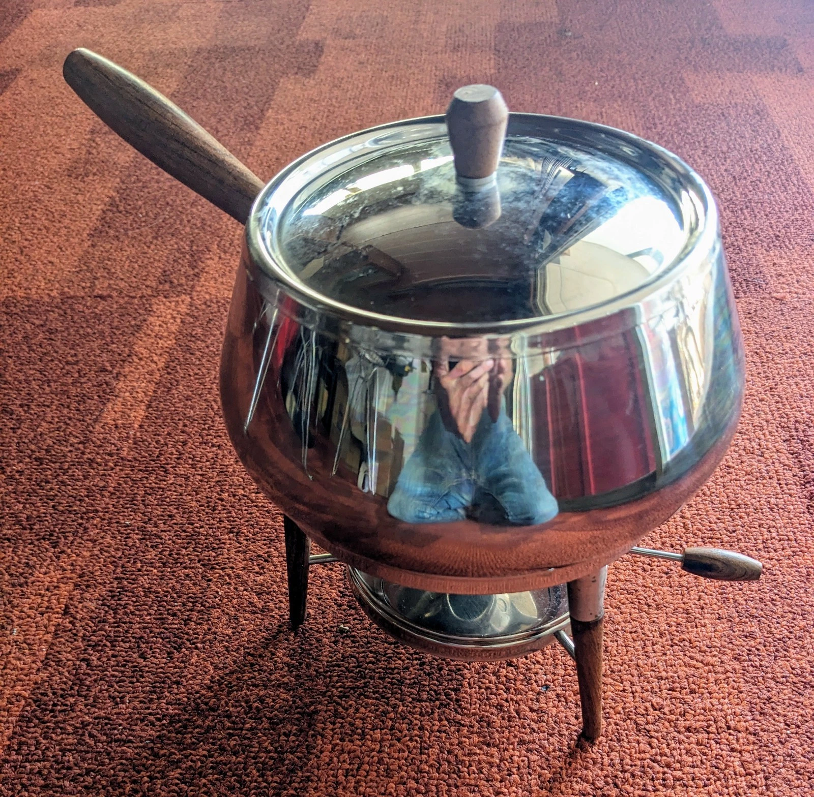 AMC Cookery NOS Danish Stainless Steel & Teak MCM Fondue Pot & Burner, Japan
Opens in a new window o