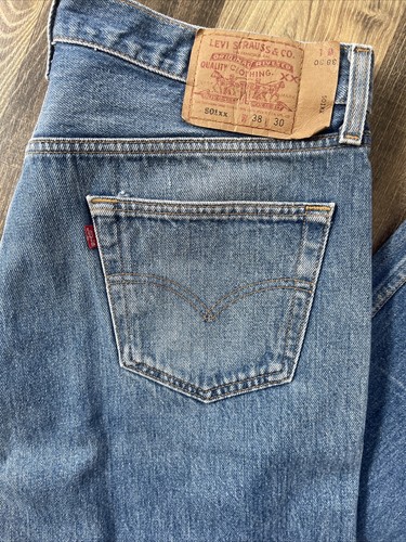 Vintage Levi's 501xx Blue Jeans -Made in USA 501-0000 Actual Size W36 L27 - Picture 8 of 15