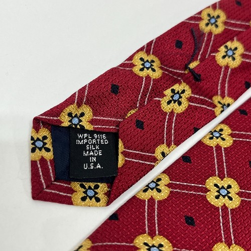 Vintage Jos. A Bank Corporate Collection Herren Krawatte - 100% Seide USA rot gelb - Bild 6 von 7