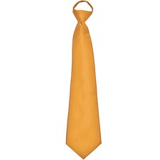 New Polyester Men's ready knot pre tied neck tie only solid formal gold
