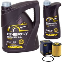 MotoröL Set Mannol Energy Combi LL 5W-30 6 Liter + ÖLfilter FüR VW Phaeton 3.2
