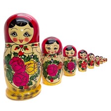 Matroschka Set 9-tlg. | Handbemalte russische...