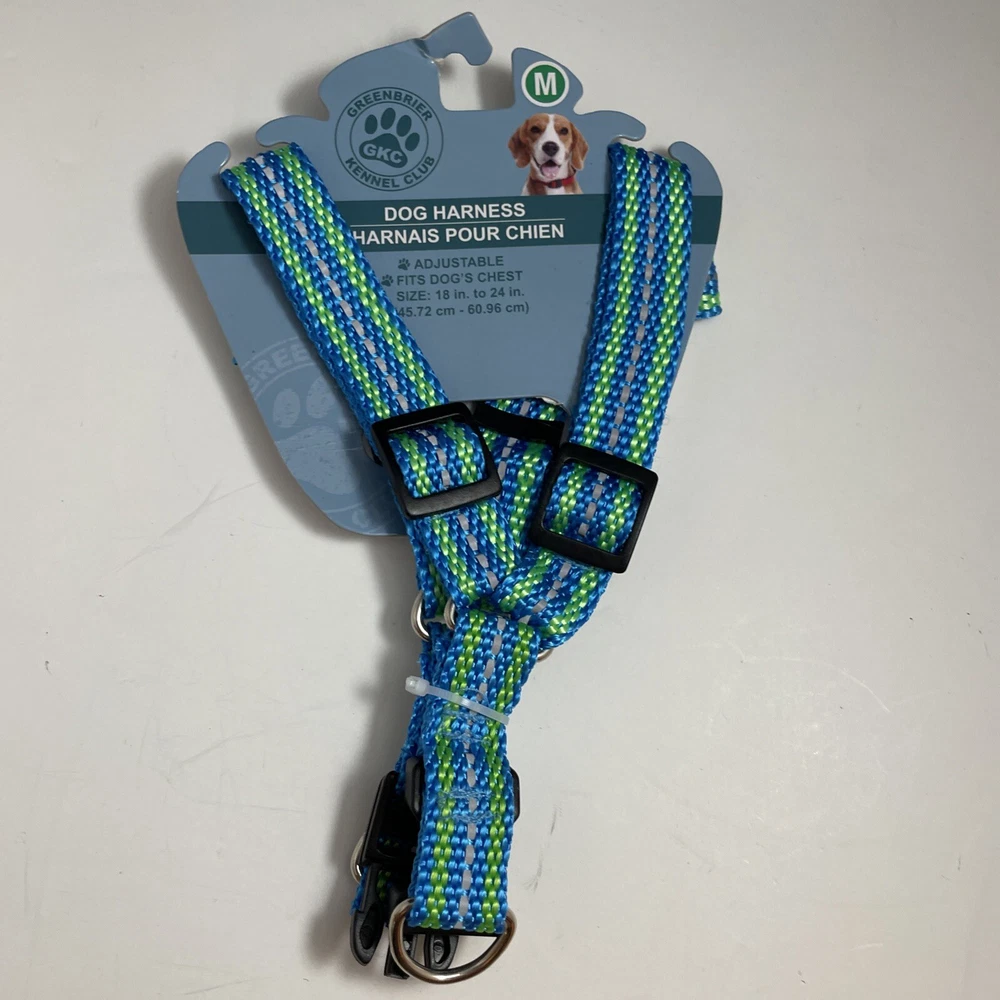 Dog Harness Greenbrier Kennel Club Multicolor Adjustable Size M 18to24"