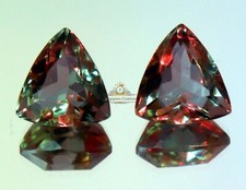 GIE Certified 22 Ct Pair Natural Trillion Cut Zultanite Bi- Color Loose Gemstone