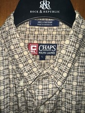 Mens Chaps Ralph Lauren Button Up Dress Shirt Size Large
