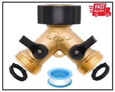 1/2/4 Pack Hose Splitter 2 Way Heavy Duty Brass Garden Hose Splitter for 3/4"...