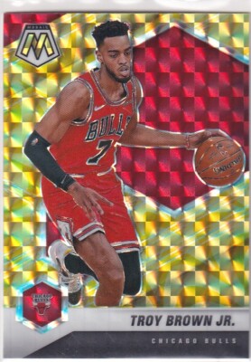 2020-21 Mosaic Prizms Yellow Reactive Troy Brown JR. Chicago Bulls XX435