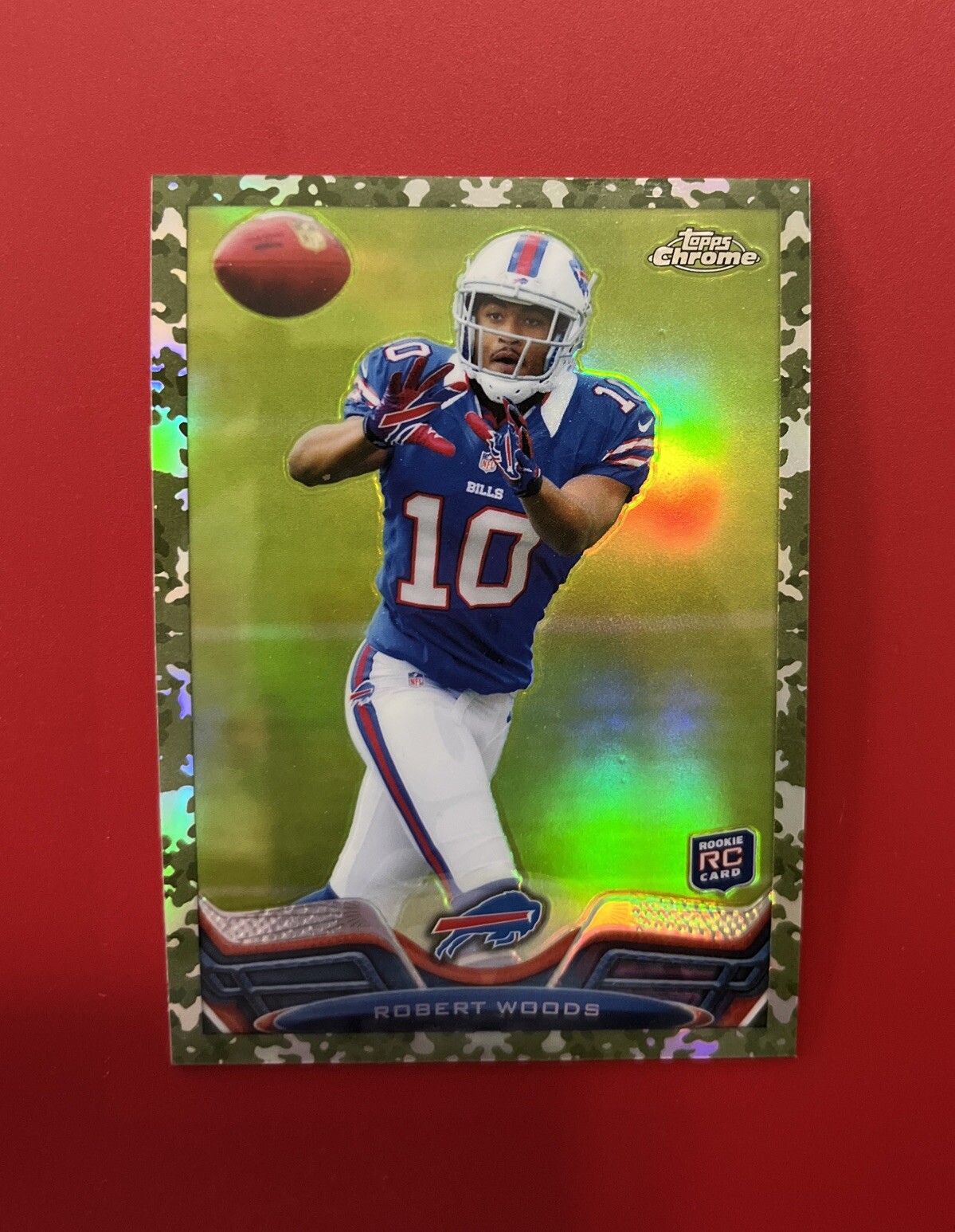 2013 Topps Chrome # 3 Robert Woods Bills Rookie Camo Refractor 116/499 RC
