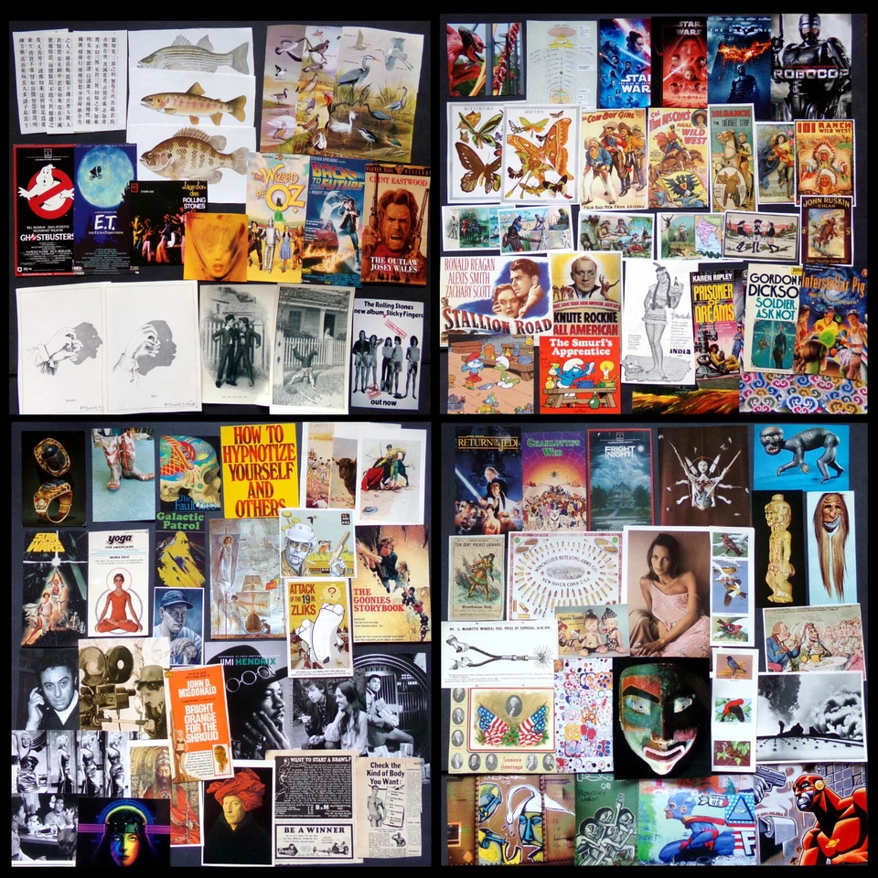 LOTE DE ARTE DE CLIPS (100+ clips, 1+ lb) único collage extraño álbum de recortes diario decoración artesanía Foto 2 de 4