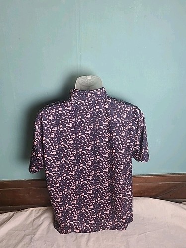 Walter Hagen 11 Majors Polo Golf Shirt Pink Blue Men's Size Medium M Spandex - Picture 3 of 10