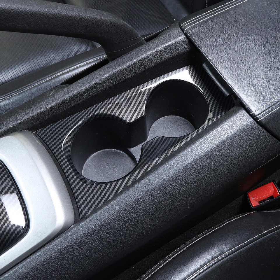 Carbon Fiber Front Water Cup Holder Cover Trim For Chevrolet Camaro 2010-2015 Foto 4 de 4