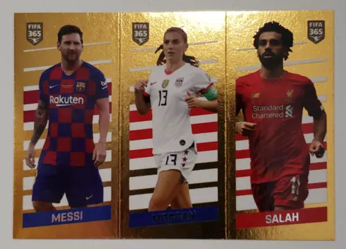 Lionel Messi | Alex Morgan | Mohamed Salah #6 - Panini 2020 FIFA 365 Sticker