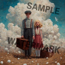 Digital Image Picture Wallpaper Background - Vintag AI Art for Desktop or Print