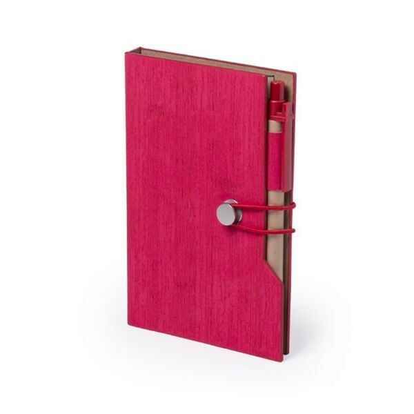 Carnet de notes rouge avec crayon en bois écologique format A5 - 2