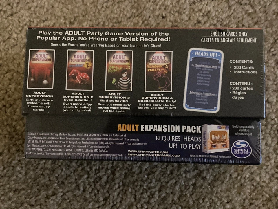 Heads Up!: Paquete de expansión para adultos (NUEVO) como se ve en Ellen / Spin Master Cards Foto 2 de 4