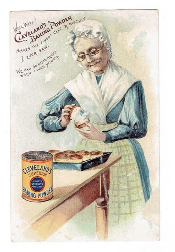Clevelands Baking Powder Victorian Advertising Trade Card 1890 Cooking A Husband