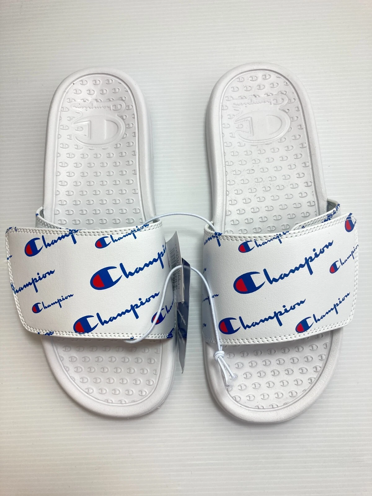 Champion Women's Hook and Loop Slides Sandals - WHITE - Choose Size