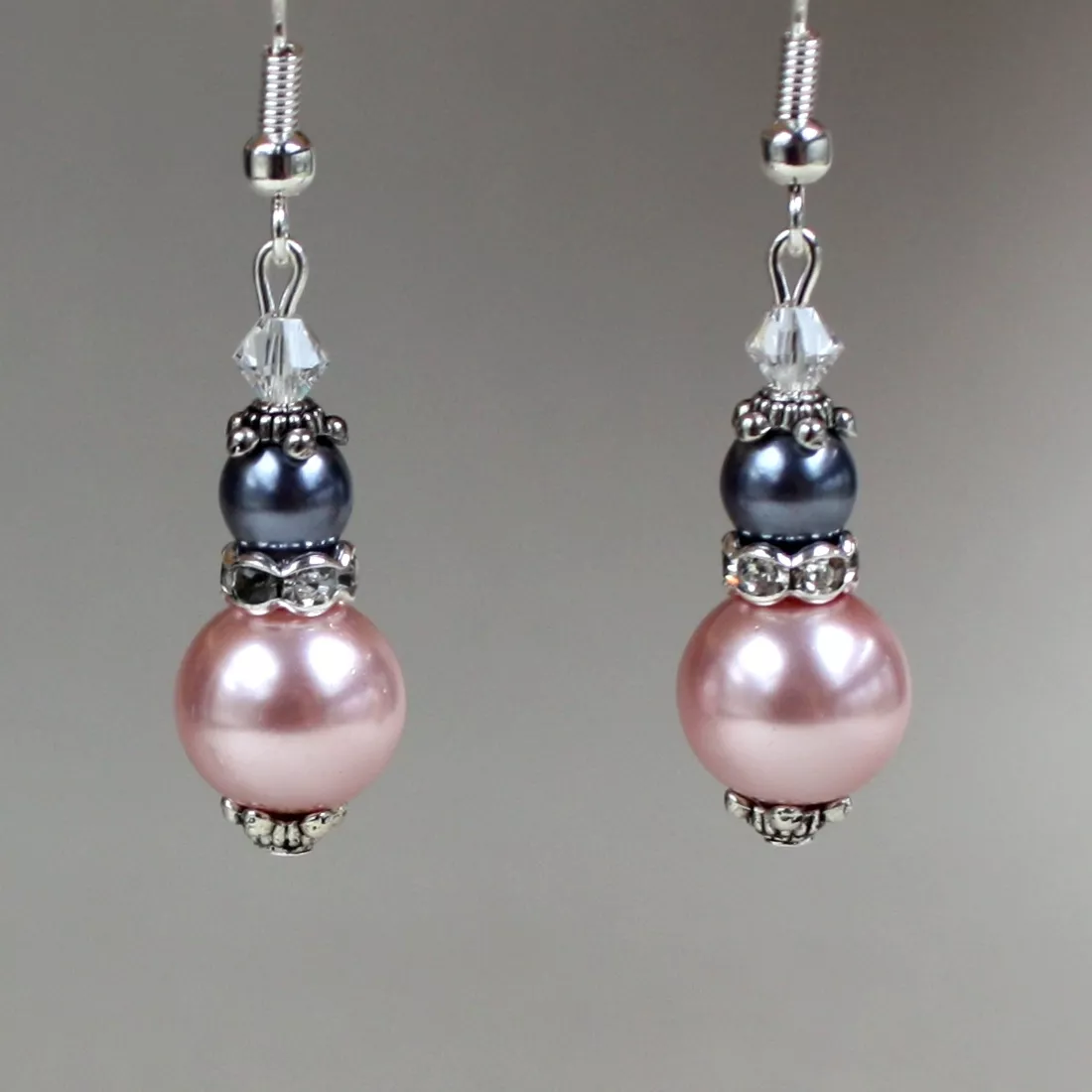 Grey and hotsell pink earrings