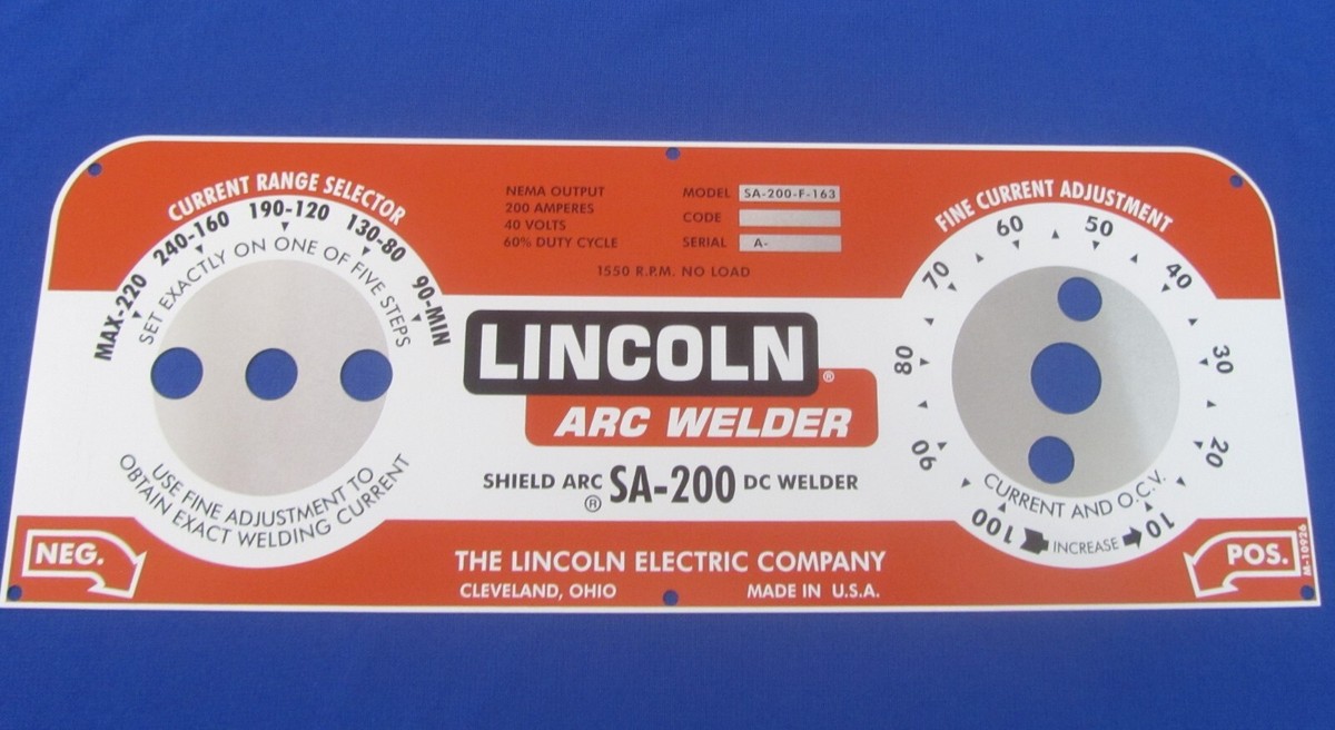 Sa-200 Lincoln Welder Red Face Faceplate M10926 OEM Quality USA | eBay