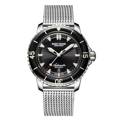 Reef Tiger Mens Diver Watches Luxury Automatic Wristwatch 20Bar Sapphire Bezel
