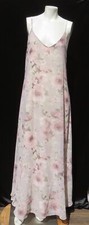 LULU’S US Women’s S Gray Pink Floral Print Chiffon Long Maxi Dress Strappy EUC