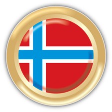 Norway Map Flag Golden Label Car Bumper Sticker Decal
