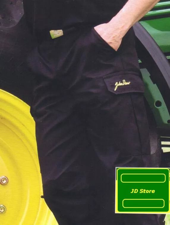 SHOP SOILED John Deere Black Uniform Cargo Trousers 46