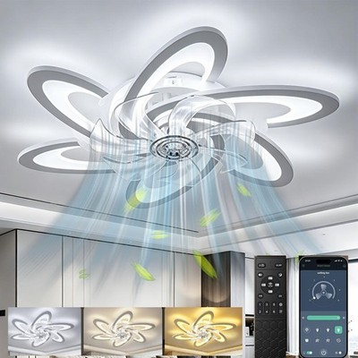 90W Deckenventilator mit Beleuchtung Fernbedienung LED Deckenlampe Wohnzimmer 