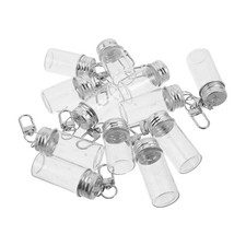 Mini Glass Bottles with Lids and Keychain 7Ml 10Ml Durable Glass for DIY Gifts