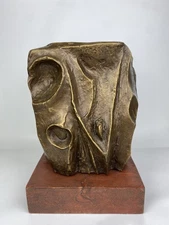 MID CENTURY ABSTRACT BRONZE SCULPTURE SIGNED BOSISIO 16.8 LBS