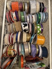 Ribbon Rolls - Lot of 65- Variety of Colors, Sizes Brands New And Used