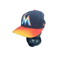 Miami Marlins MLB New Era Baseball Cap Hat 9FIFTY Fitted Hat Orange Black