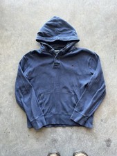 Vintage 90s Polo Ralph Lauren Waffle Lined Hoodie Navy Blue Men's Size Large