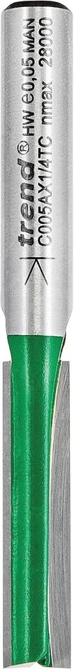 Trend CraftPro Straight Two Flute Router Cutter, 1/4 Inch Shank, 6mm ...
