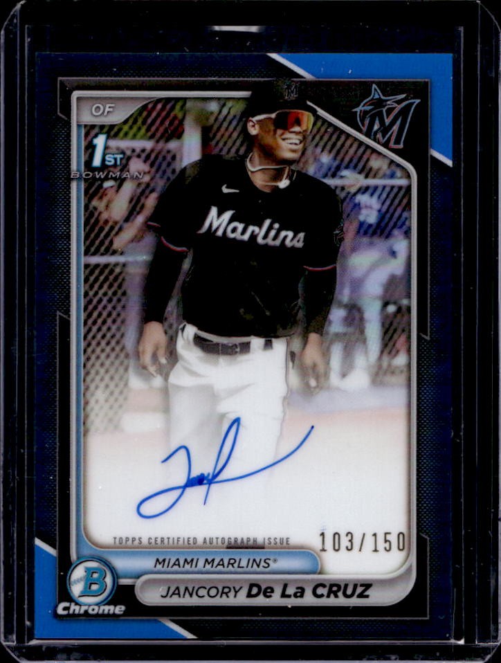 2024 Bowman Chrome Jancory De La Cruz Auto Blue Refractor 1st Prospect #103/150