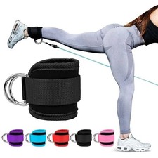 Ankle Straps Cuffs Padded Glute Kickback D-Ring Cable Attachment Gym Leg Brace