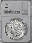 1884-O  $1  MORGAN SILVER DOLLAR  "NEW ORLEANS"  NGC MS61  #8672753-047