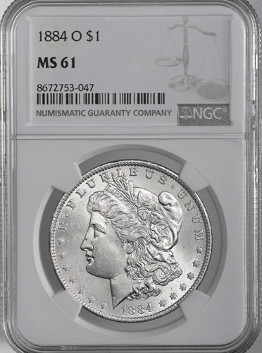 1884-O  $1  MORGAN SILVER DOLLAR  "NEW ORLEANS"  NGC MS61  #8672753-047