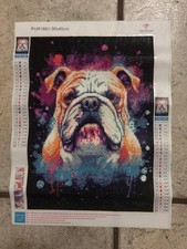 English Bulldog Completed Diamond Art Painting 12  x 15.75  