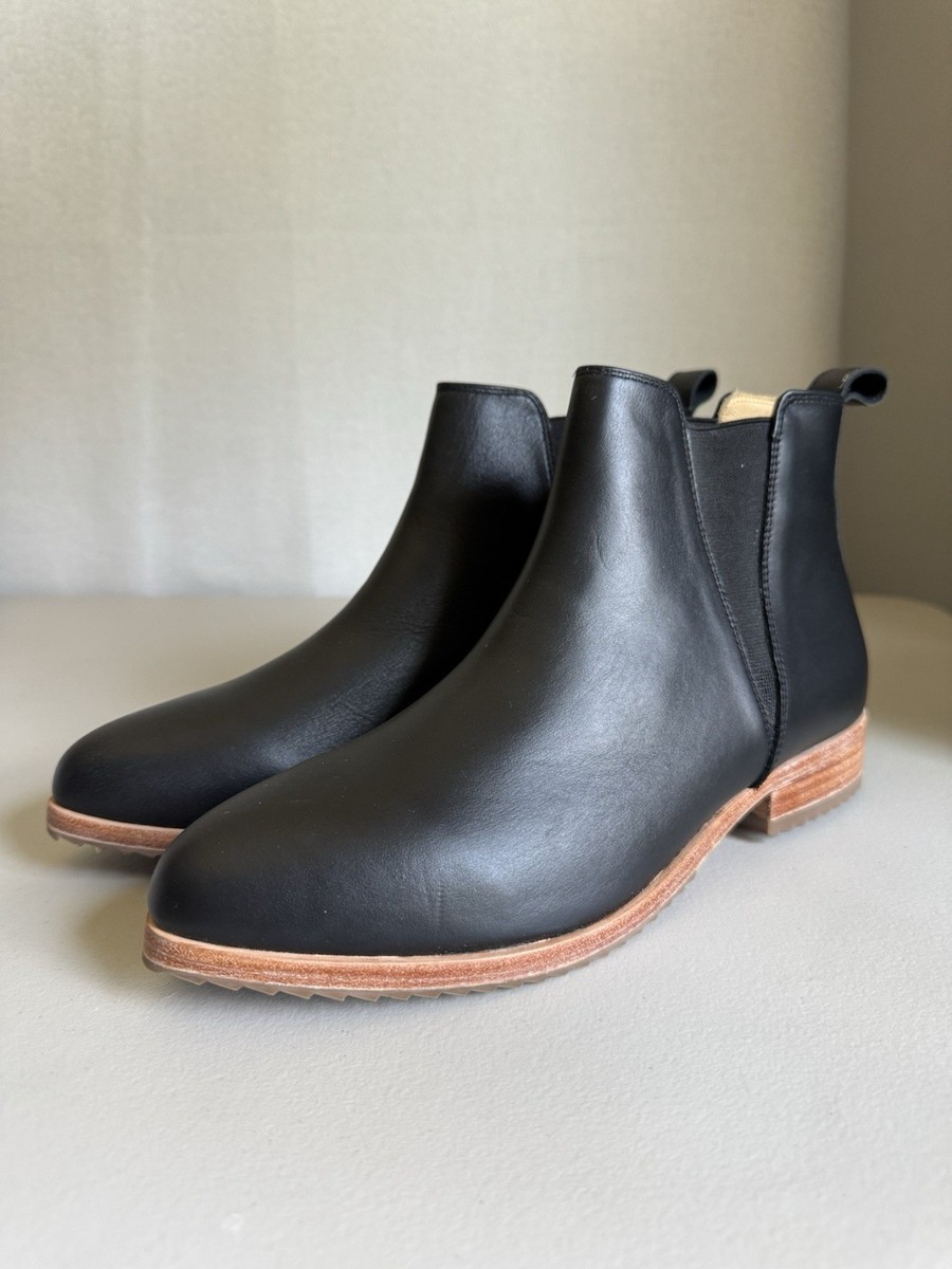 Nisolo Eva Everyday Chelsea Boot Black Leather Women Sz 8  display picture 3