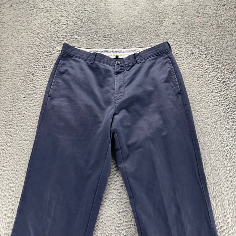 J Crew Essential Chino Pants Mens 34x34 Navy Blue Cotton Classic Fit - Image 2 of 4