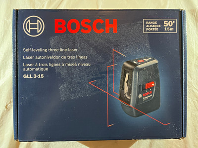 NEW Sealed Bosch Laser Level Red 50ft Self Leveling Indoor Line cross GLL3-15